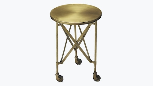 Campaign Accent Table, Antique Brass - Image 0