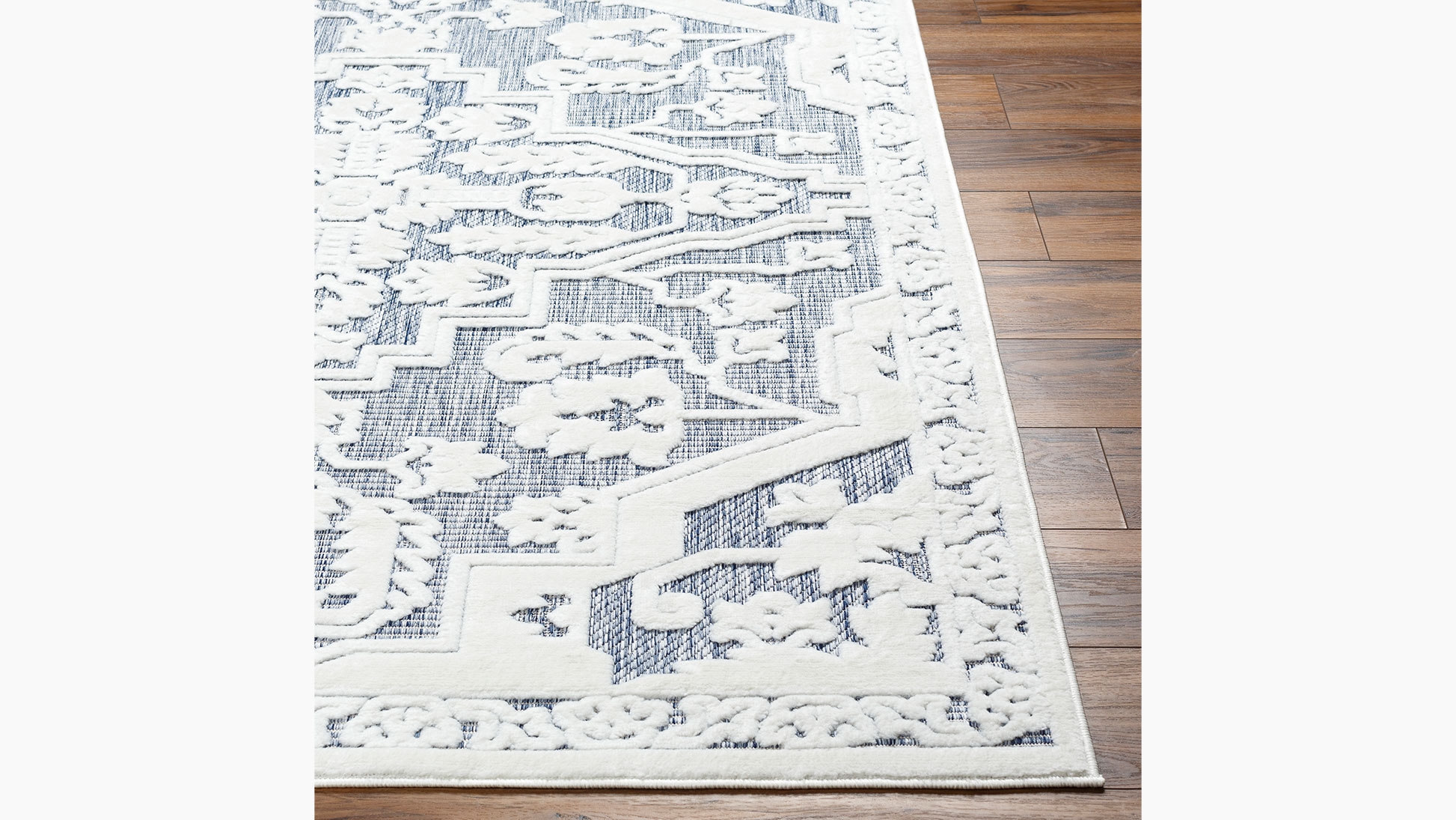 Florrie Outdoor Rug | 5'3'' x 7' | Blue Florrie - Image 3