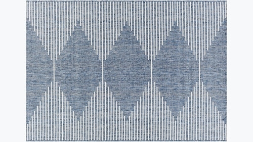 Stacked Outdoor Rug, Denim Stacked, 7'10" x 10'2" - Image 0