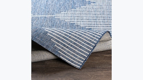 Stacked Outdoor Rug, Denim Stacked, 7'10" x 10'2" - Image 3