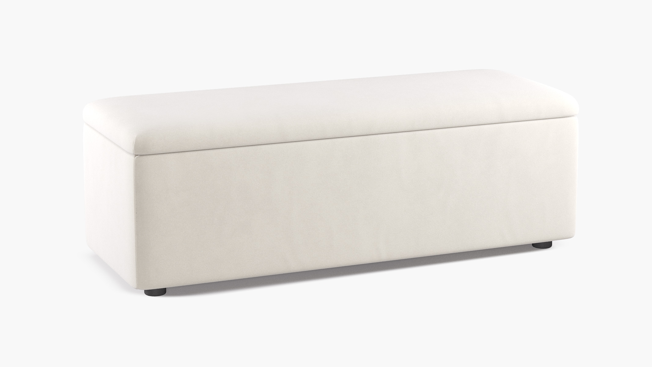 Classic Storage Bench, White Classic Velvet - Image 1