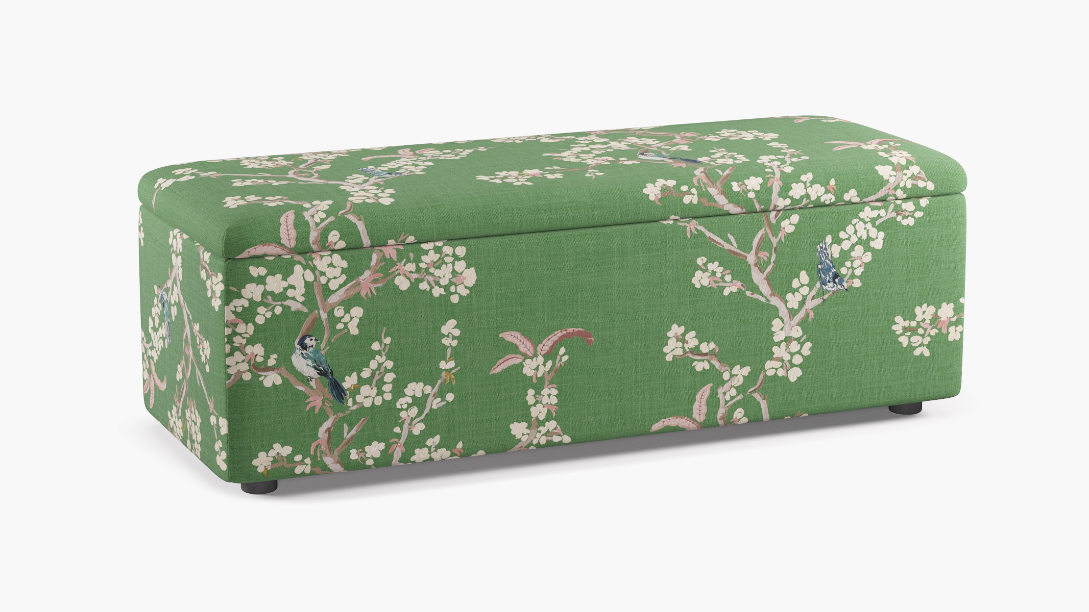 Classic Storage Bench, Jade Cherry Blossom - Image 1