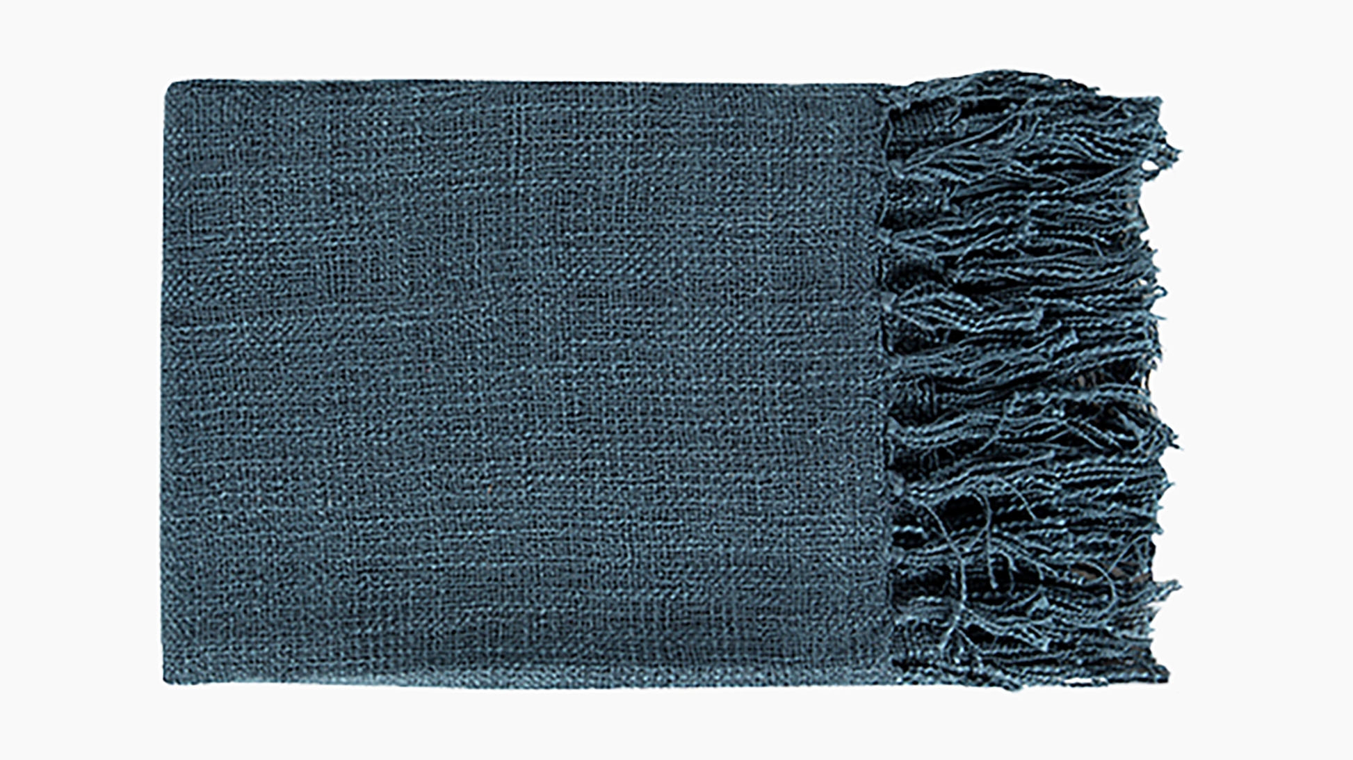 Fringe Throw Blanket, Navy - Image 0