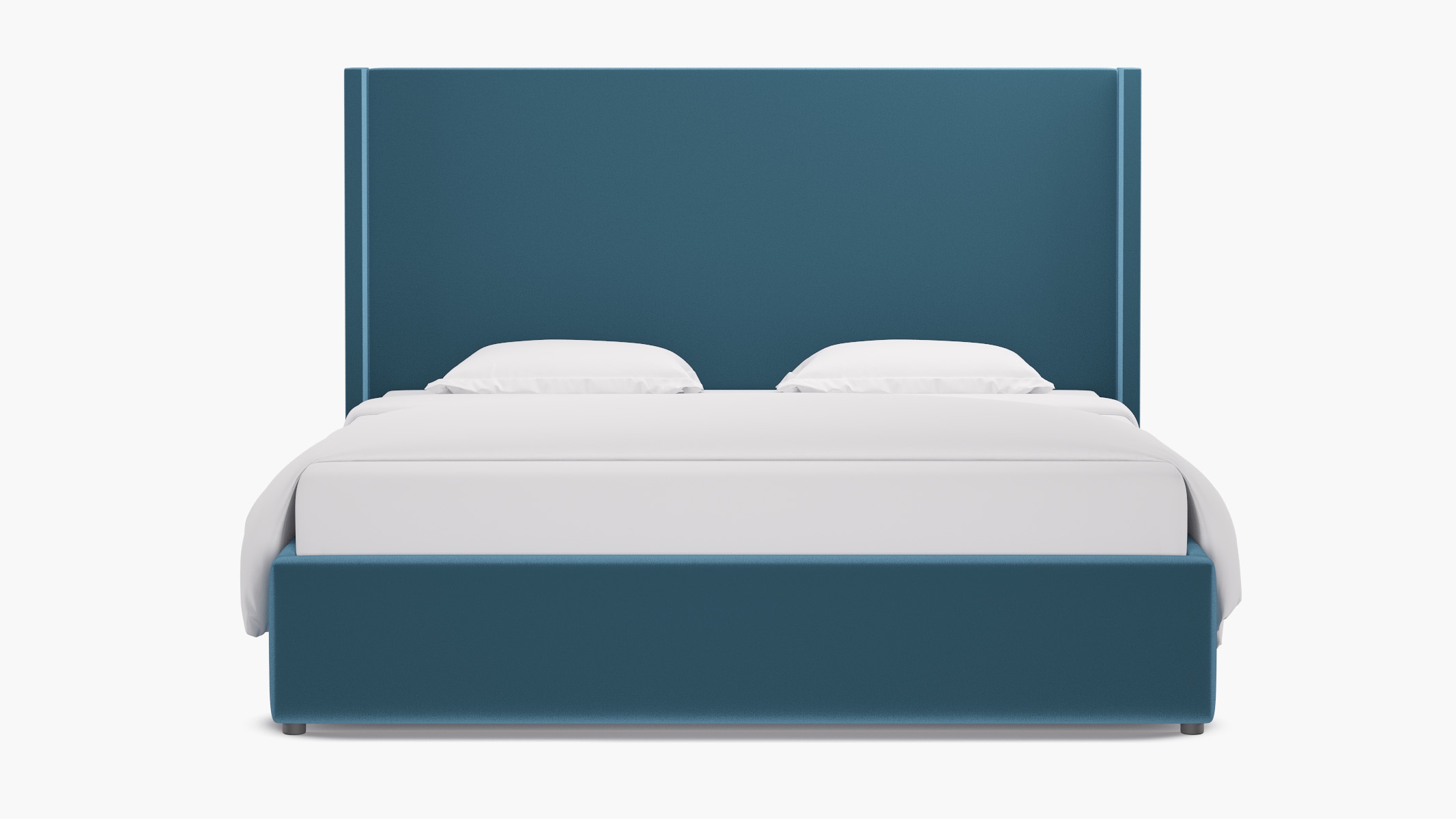 Modern Wingback Bed, French Performance Plush Velvet, King - Image 0