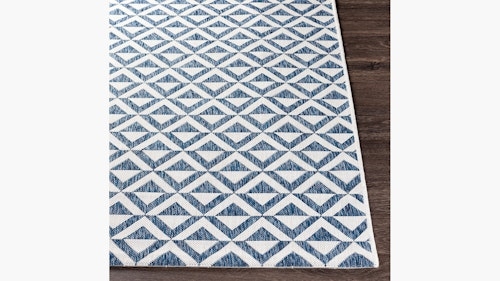 Deco Diamonds Outdoor Rug | 5'3 x 7'7 | Blue Deco Diamonds - Image 1