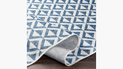Deco Diamonds Outdoor Rug | 5'3 x 7'7 | Blue Deco Diamonds - Image 2