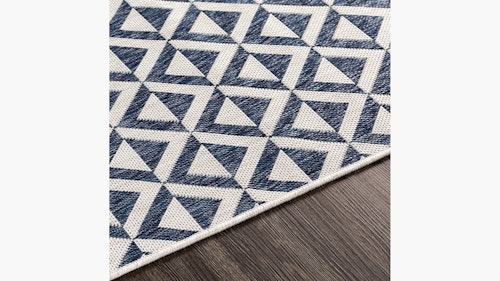 Deco Diamonds Outdoor Rug | 5'3 x 7'7 | Blue Deco Diamonds - Image 3