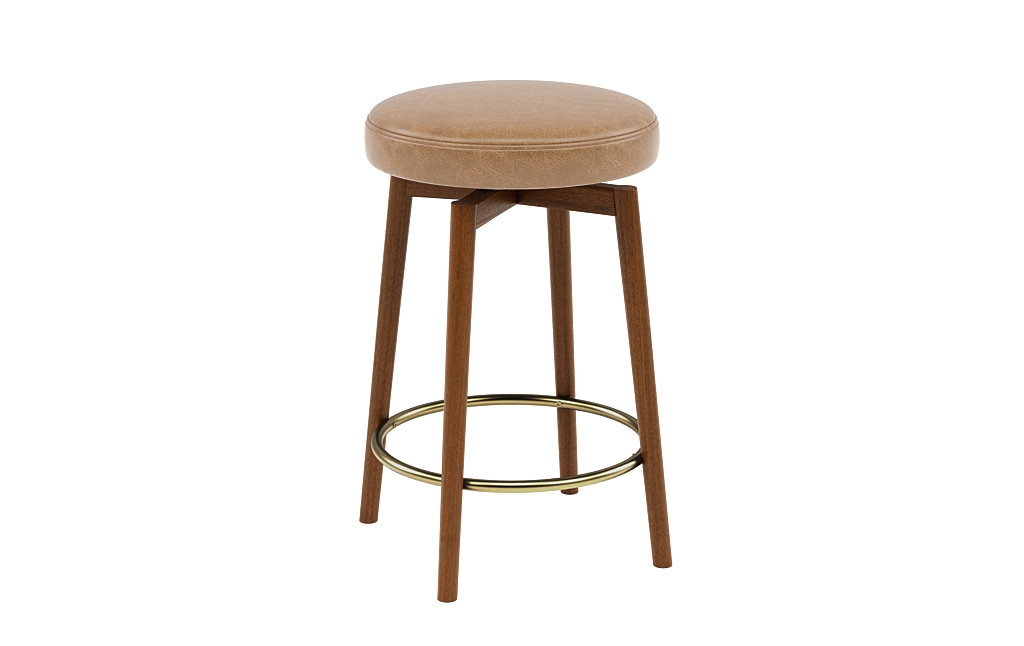 Caspine Leather Upholstered Counter Stool - Image 3