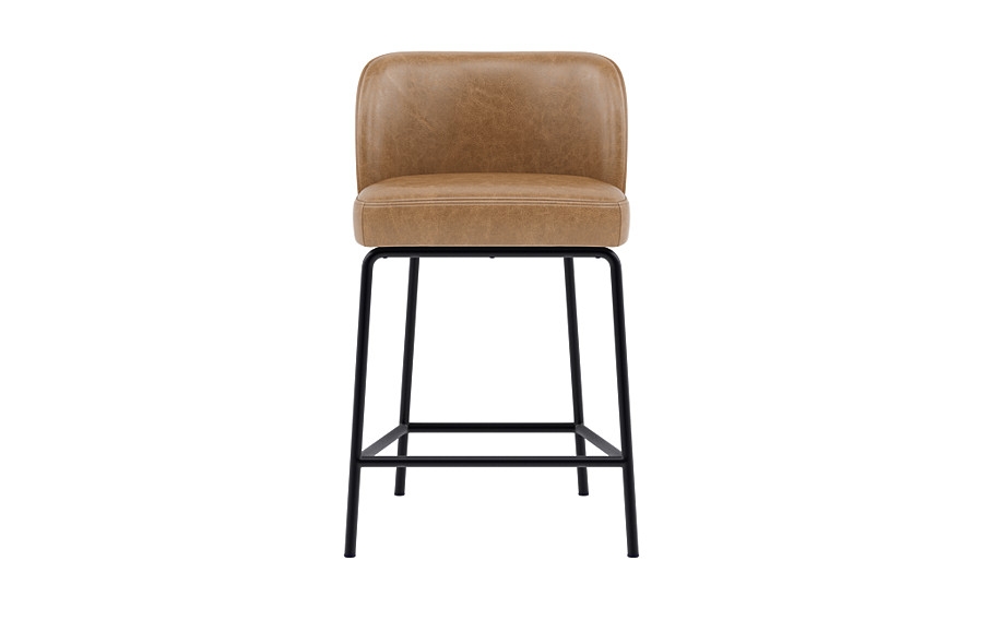 Graham Leather Metal Framed Upholstered Counter Stool - Image 0