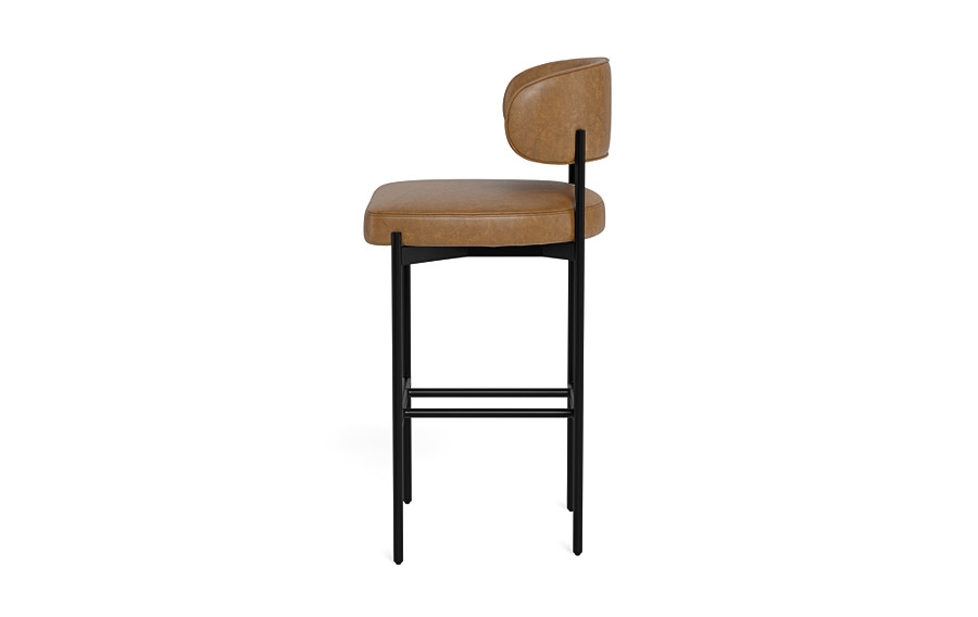Hollis Leather Metal Framed Upholstered Bar Stool - Image 1