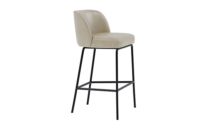 Graham Leather Metal Framed Upholstered Bar Stool - Image 1