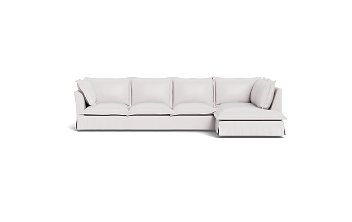 Skylar Slipcovered 4-Seat Right Bumper Sectional - Image 0