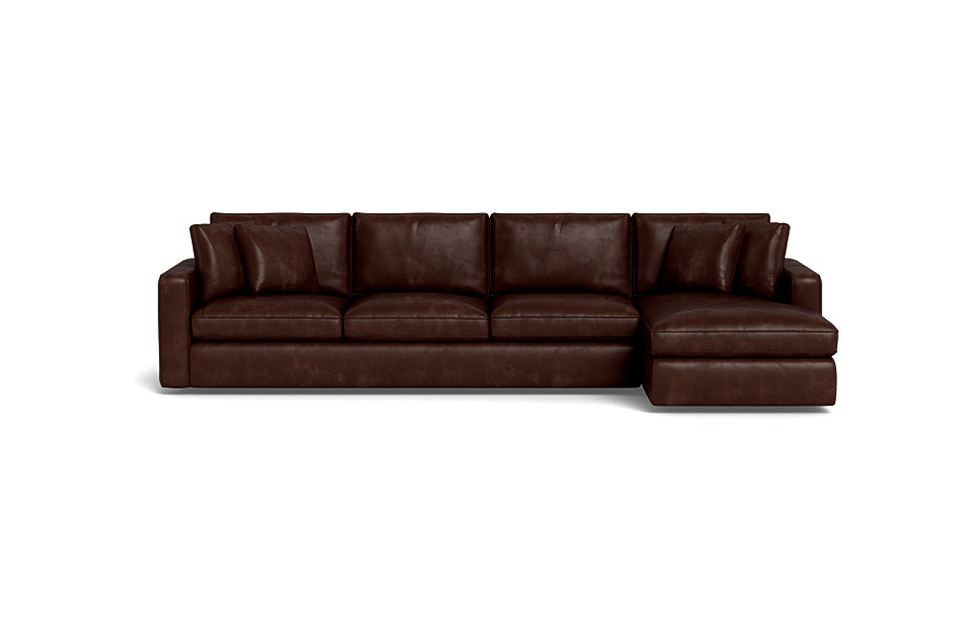 James Leather 4-Seat Right Chaise Sectional - Image 0