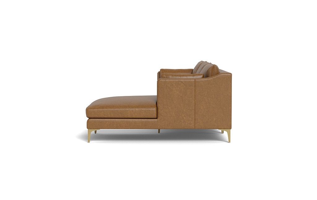 Caitlin Leather Right Chaise Sectional - Image 1