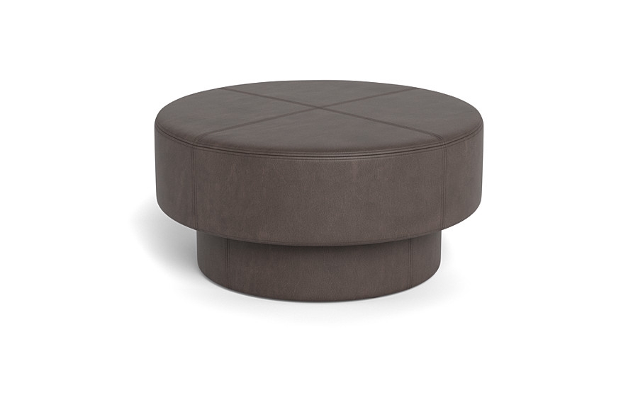 Benson Leather Footed Round - Image 1