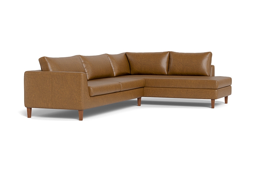 Asher Leather 3-Seat Sectional with Right Bumper - Image 3