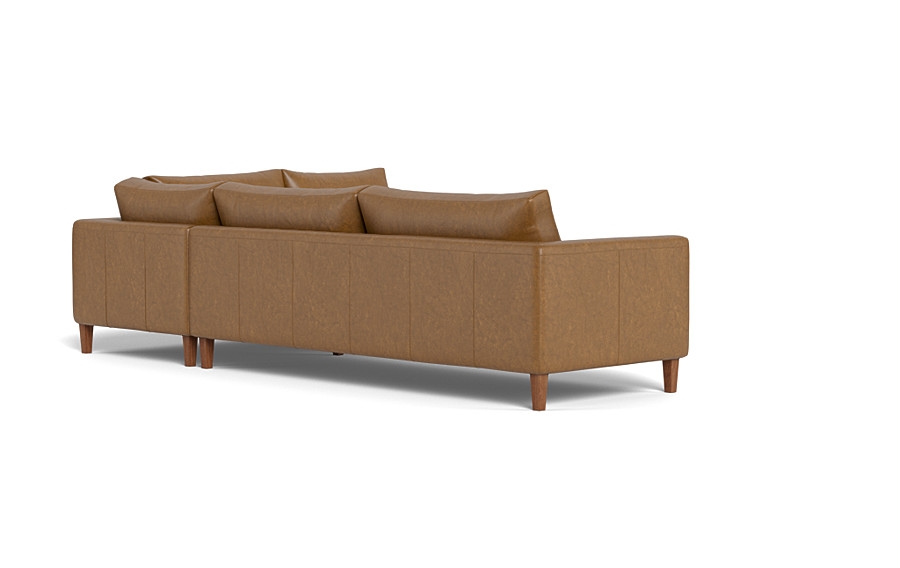 Asher Leather 3-Seat Sectional with Right Bumper - Image 1