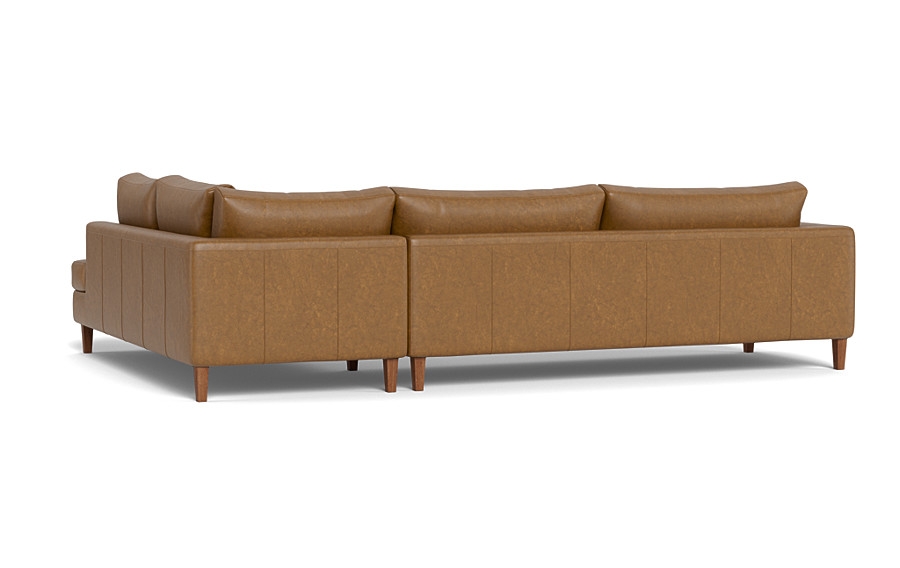 Asher Leather 3-Seat Sectional with Right Bumper - Image 2