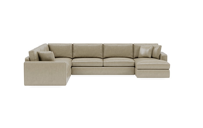 James Leather 4-Piece 5-Seat Corner Chaise Sectional Right - Image 0