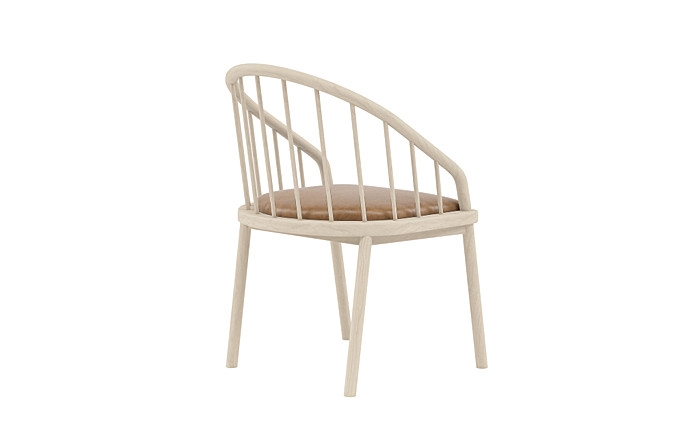 Alten Leather Wood Framed Upholstered Seat Chair - Image 4