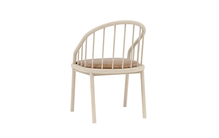 Alten Leather Wood Framed Upholstered Seat Chair - Image 1