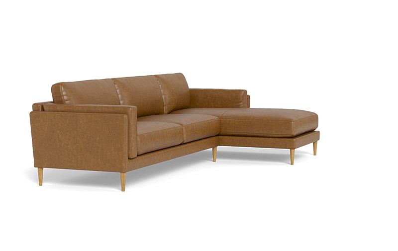 Gaby Leather 3-Seat Right Chaise Sectional - Image 3