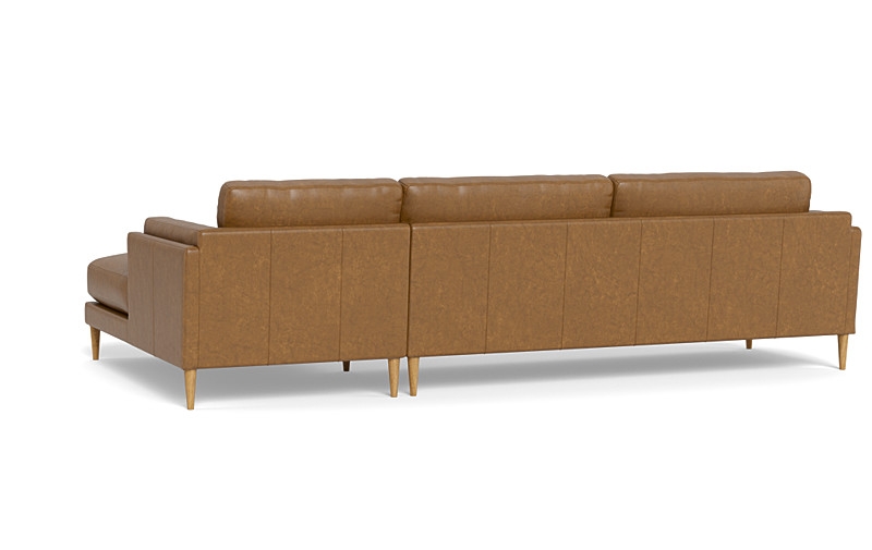 Gaby Leather 3-Seat Right Chaise Sectional - Image 4
