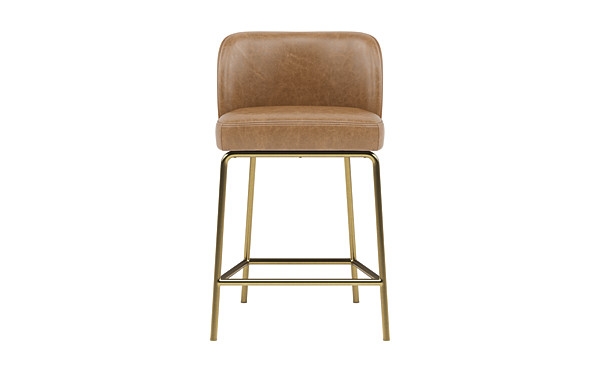 Graham Leather Metal Framed Upholstered Counter Stool - Image 0