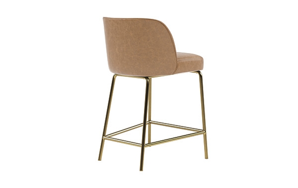 Graham Leather Metal Framed Upholstered Counter Stool - Image 3