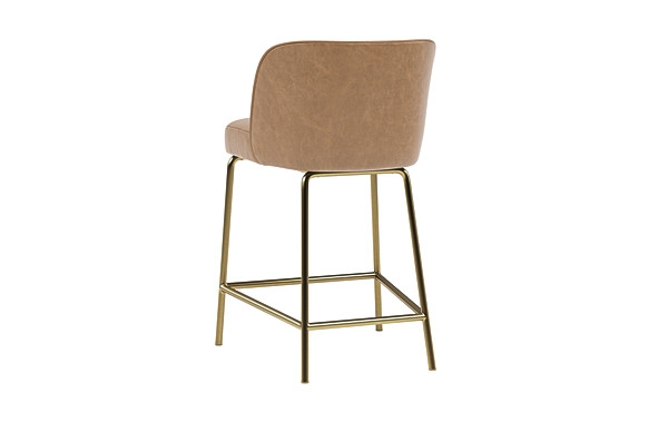 Graham Leather Metal Framed Upholstered Counter Stool - Image 1