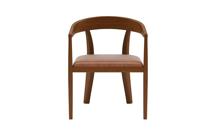 Monroe Leather Wood Framed Upholstered Chair - Image 3