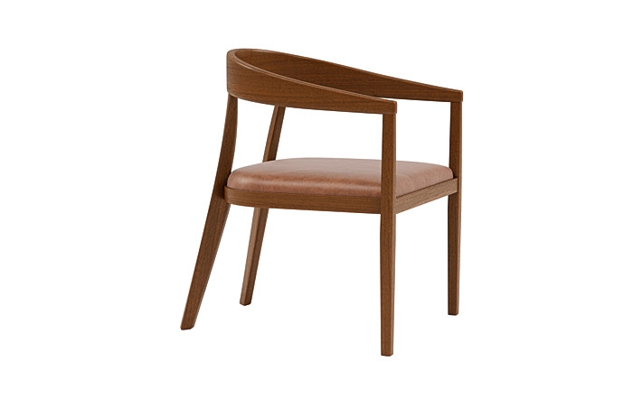 Monroe Leather Wood Framed Upholstered Chair - Image 4