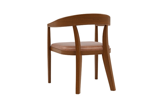 Monroe Leather Wood Framed Upholstered Chair - Image 1