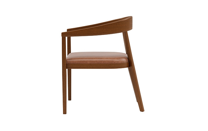 Monroe Leather Wood Framed Upholstered Chair - Image 2