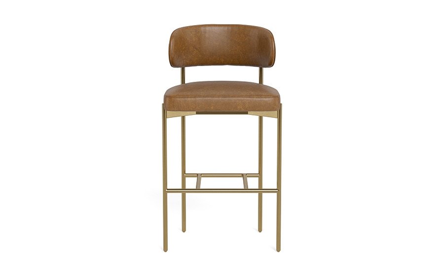 Hollis Leather Metal Framed Upholstered Bar Stool - Image 0