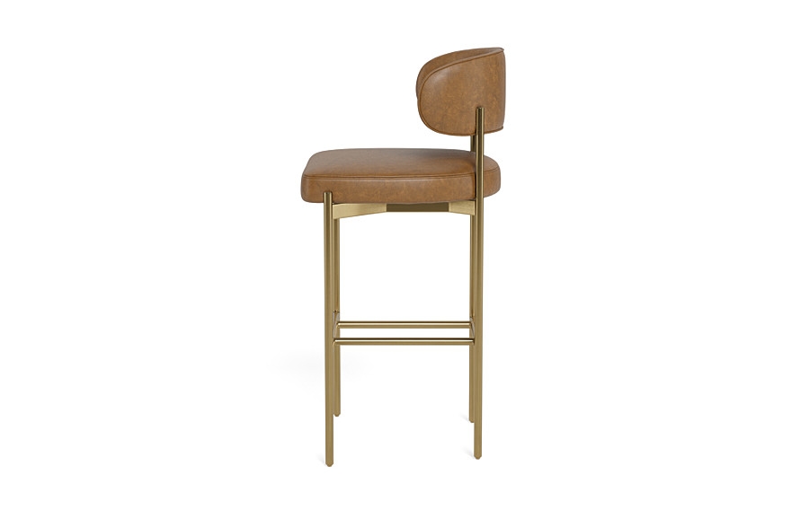 Hollis Leather Metal Framed Upholstered Bar Stool - Image 1