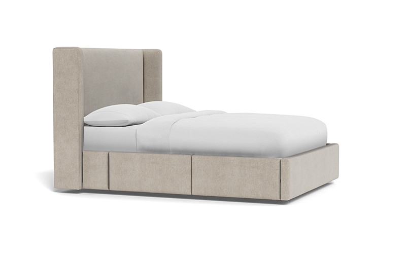 Graham Upholstered Queen Bed with Storage | 55" Headboard | Decide Later fabric - Image 1