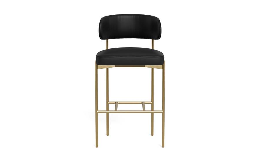 Hollis Leather Metal Framed Upholstered Bar Stool - Image 0