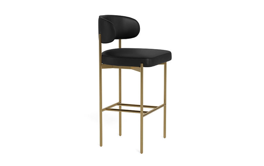 Hollis Leather Metal Framed Upholstered Bar Stool - Image 4