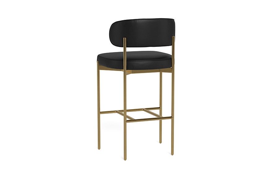 Hollis Leather Metal Framed Upholstered Bar Stool - Image 2