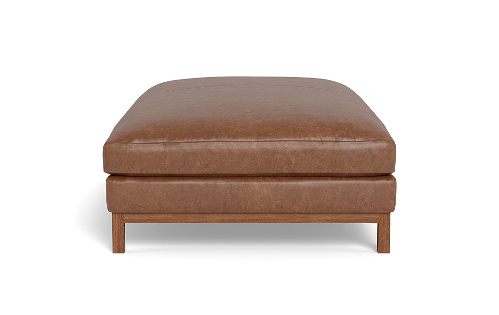 Jasper Leather Ottoman - Image 1