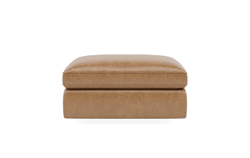 James Leather Rectangle Ottoman with Storage Option - Image 0