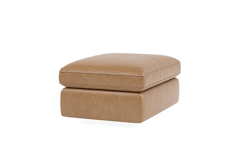 James Leather Rectangle Ottoman with Storage Option - Image 2