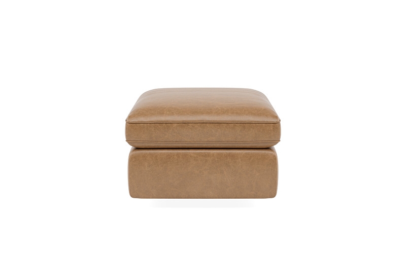 James Leather Rectangle Ottoman with Storage Option - Image 1
