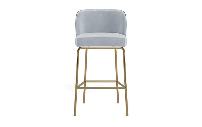 Graham Metal Framed Upholstered Bar Stool with Contrast Piping - Image 0