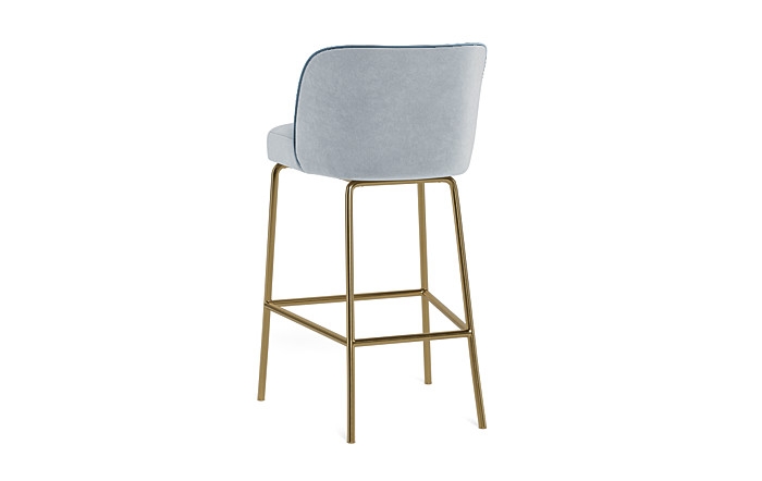 Graham Metal Framed Upholstered Bar Stool with Contrast Piping - Image 1