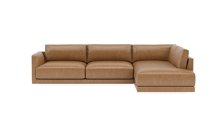 Lukas 3-Seat Leather Right Bumper Sectional - Image 0