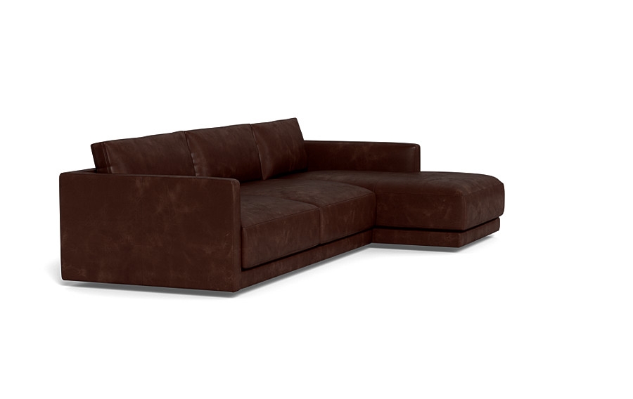 Lukas Leather 3-Seat Right Chaise Sectional - Image 1
