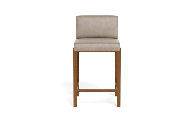 Callen Leather Wood Framed Upholstered Stool - Image 0