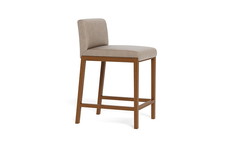 Callen Leather Wood Framed Upholstered Stool - Image 2